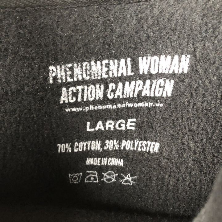 PHENOMENAL WOMAN ACTION CAMPAIGN Sweatshirt Pullover Hoodie, Men's Size L cotton black type Vintage Second Hand