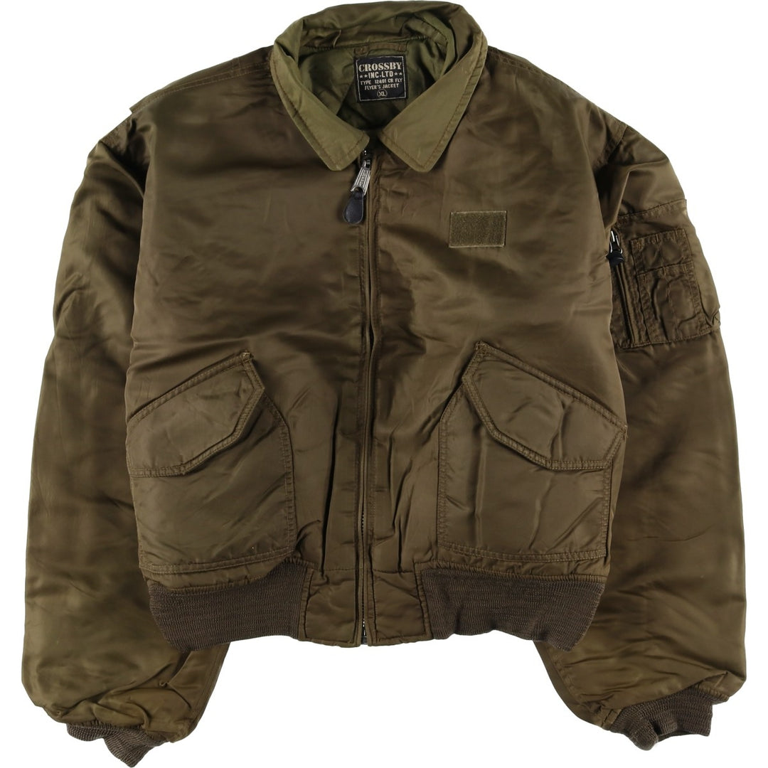 Civilian CROSSBY MA-1 Style Padded Military Flight Jacket, Men's Size XL unclear brown type Vintage Second Hand