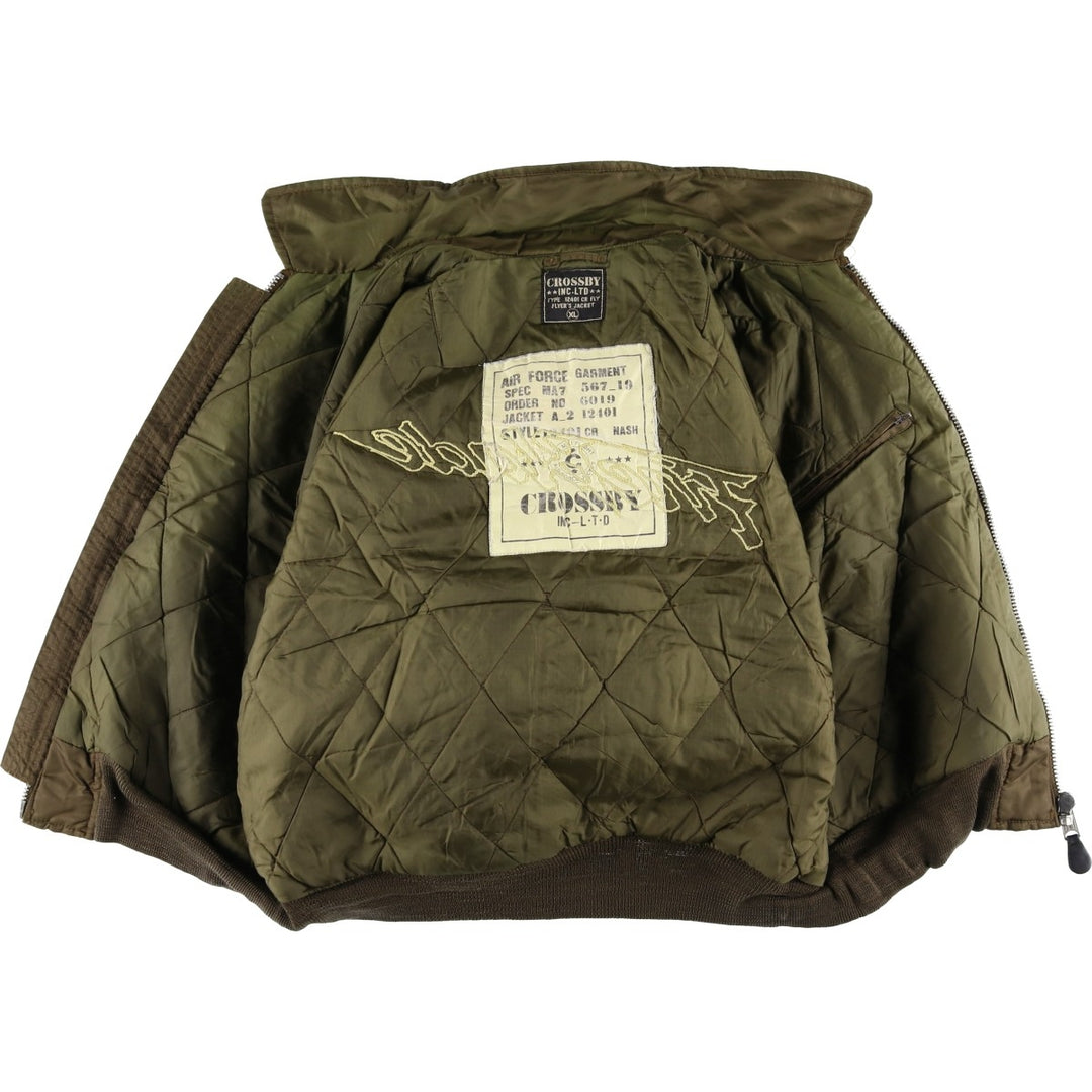 Civilian CROSSBY MA-1 Style Padded Military Flight Jacket, Men's Size XL unclear brown type Vintage Second Hand