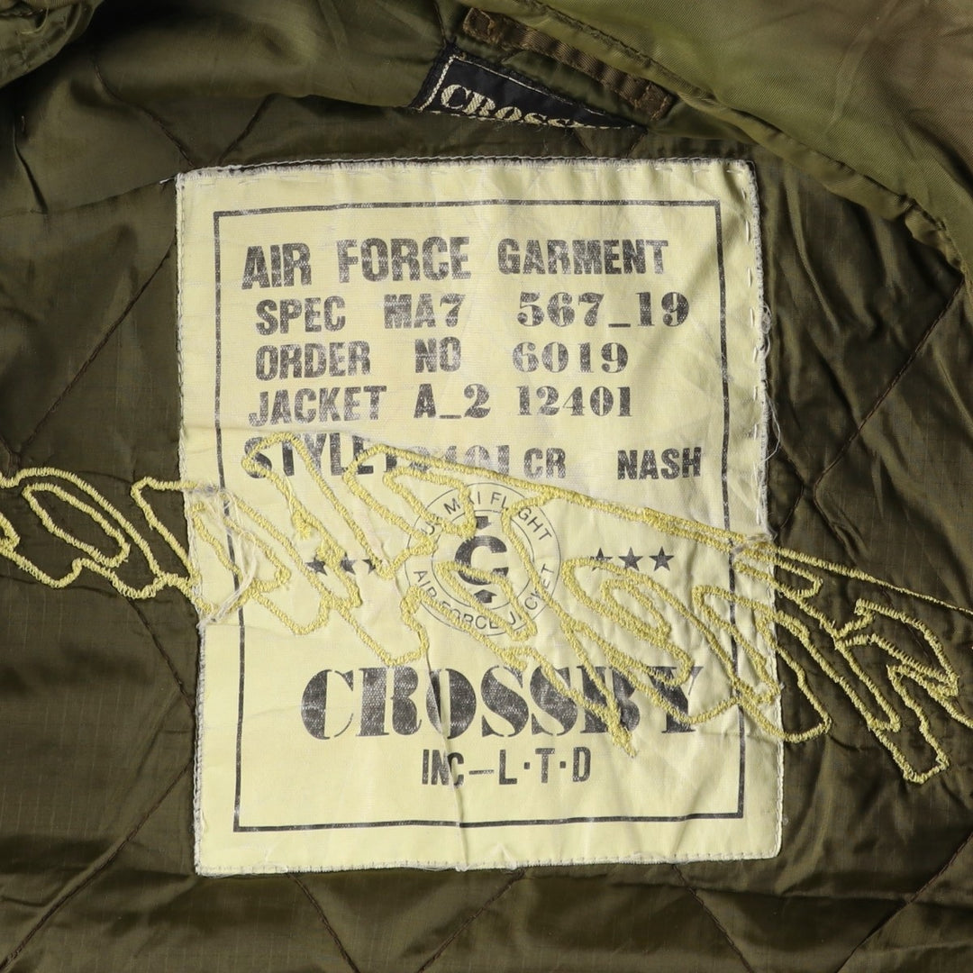 Civilian CROSSBY MA-1 Style Padded Military Flight Jacket, Men's Size XL unclear brown type Vintage Second Hand