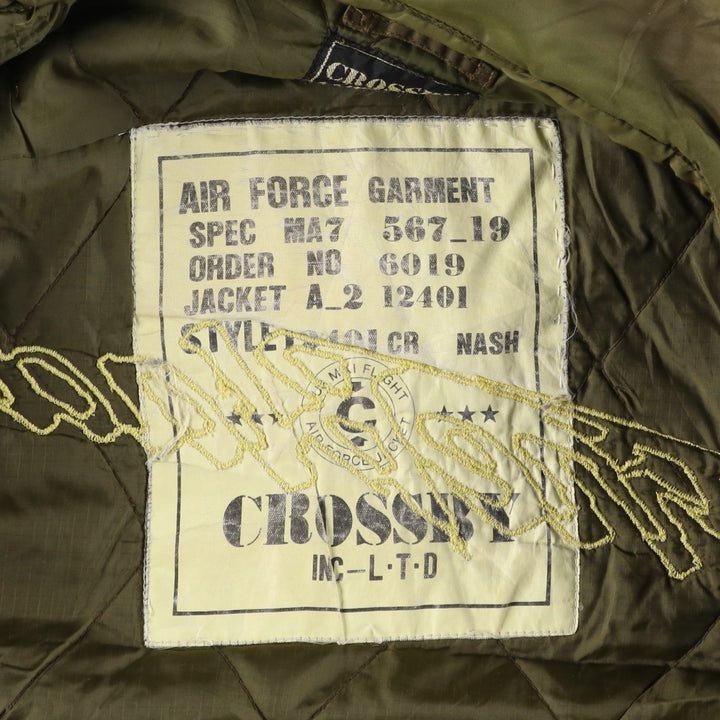 Civilian CROSSBY MA-1 Style Padded Military Flight Jacket, Men's Size XL unclear brown type Vintage Second Hand