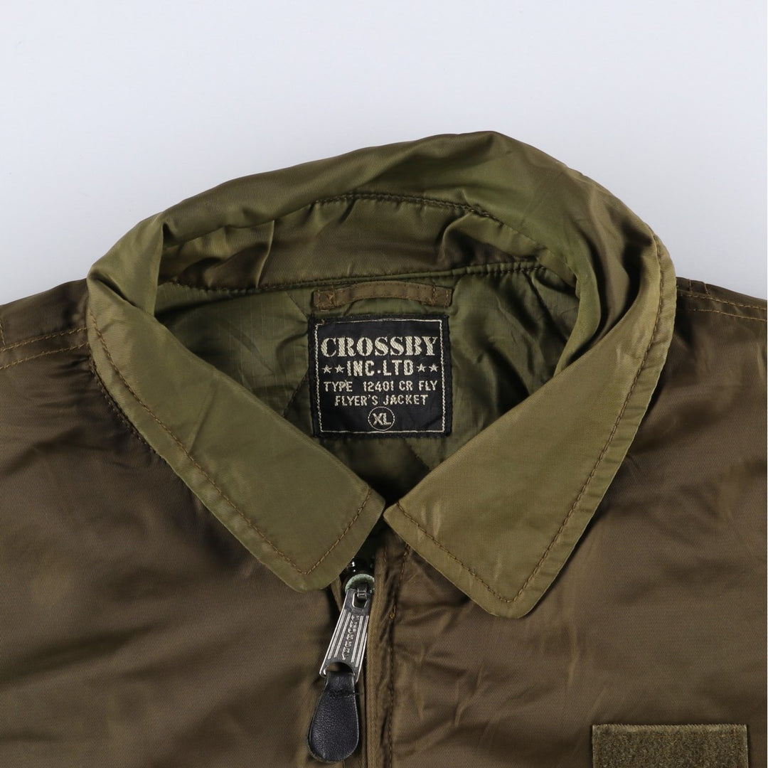 Civilian CROSSBY MA-1 Style Padded Military Flight Jacket, Men's Size XL unclear brown type Vintage Second Hand