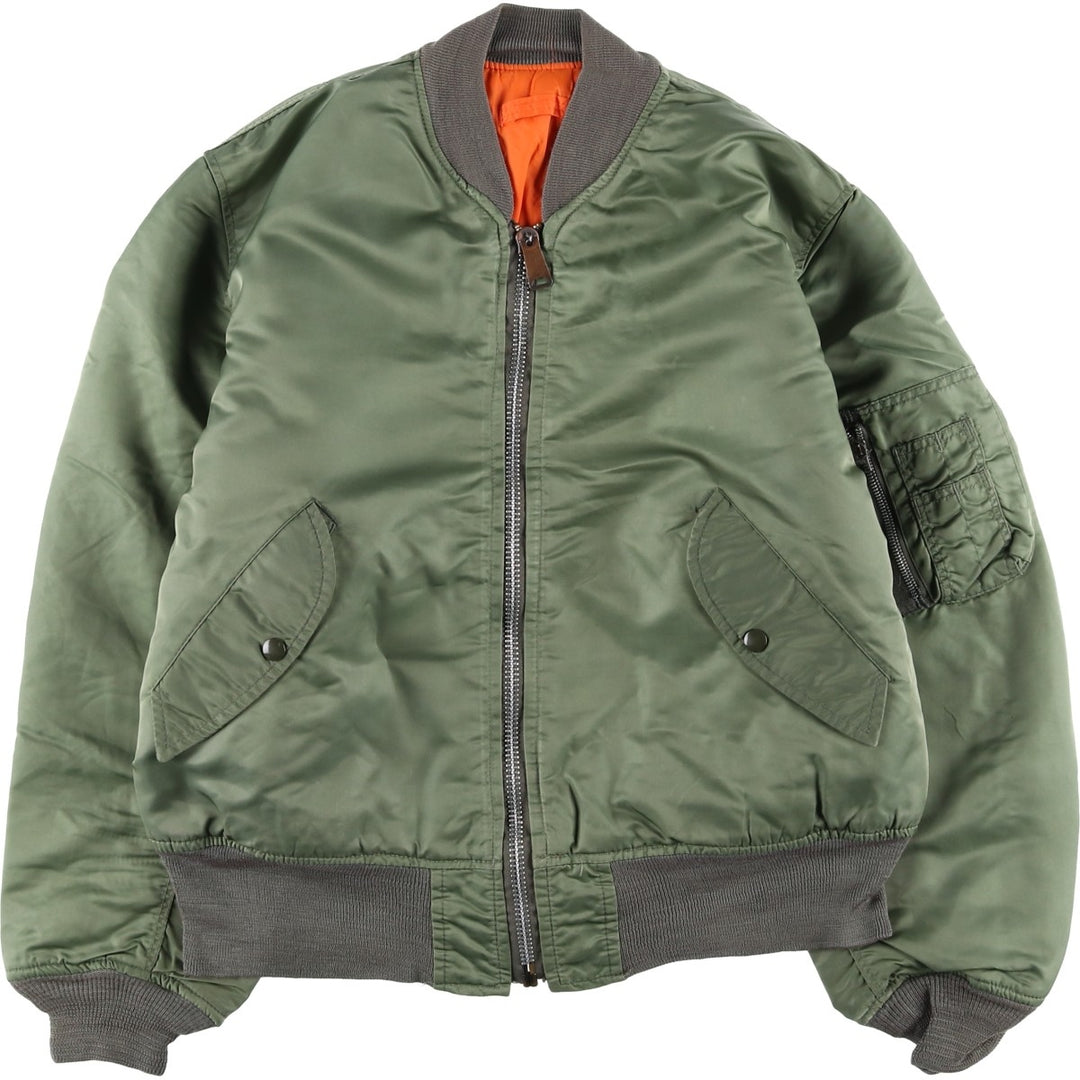 Civilian CORINTH MFG CO MA-1 style padded military flight jacket, men's size M Nylon Khaki type Vintage Second Hand