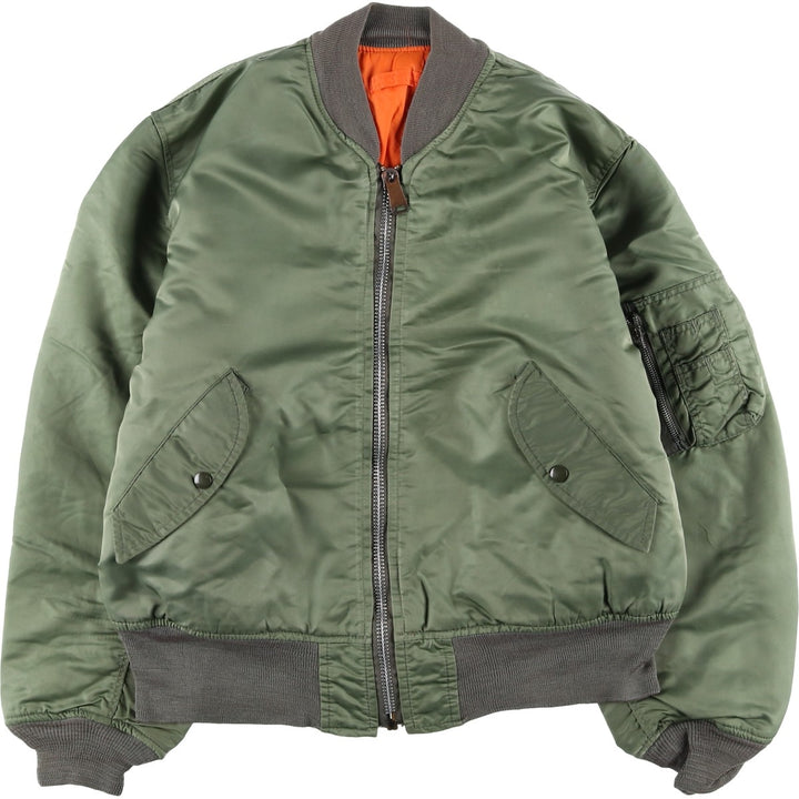 Civilian CORINTH MFG CO MA-1 style padded military flight jacket, men's size M Nylon Khaki type Vintage Second Hand