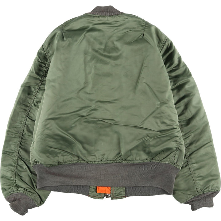 Civilian CORINTH MFG CO MA-1 style padded military flight jacket, men's size M Nylon Khaki type Vintage Second Hand