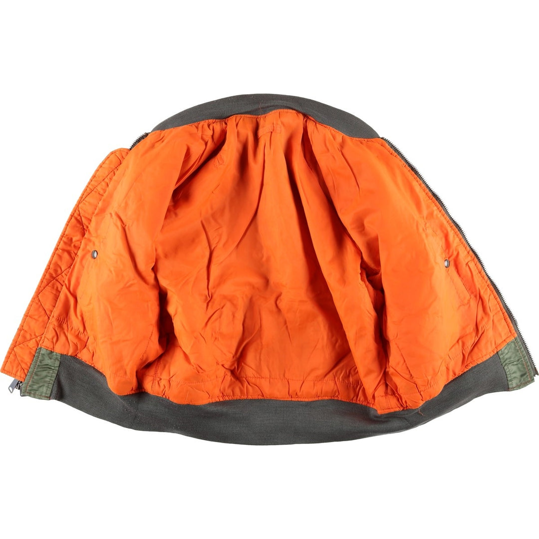 Civilian CORINTH MFG CO MA-1 style padded military flight jacket, men's size M Nylon Khaki type Vintage Second Hand