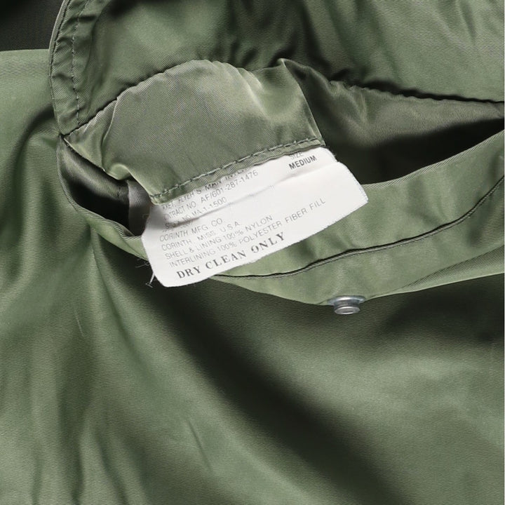 Civilian CORINTH MFG CO MA-1 style padded military flight jacket, men's size M Nylon Khaki type Vintage Second Hand