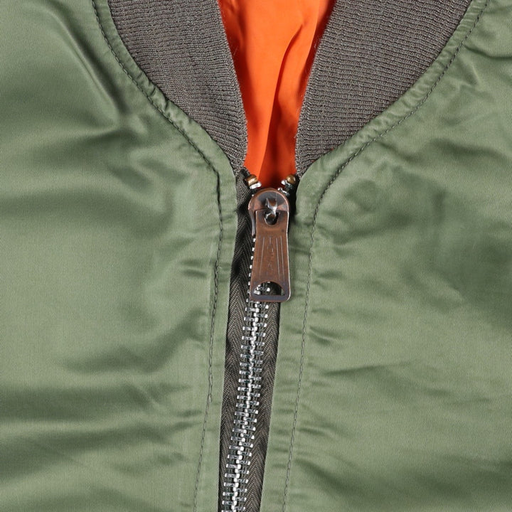 Civilian CORINTH MFG CO MA-1 style padded military flight jacket, men's size M Nylon Khaki type Vintage Second Hand