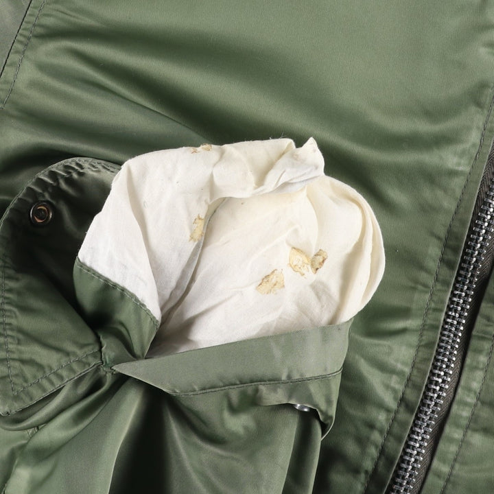 Civilian CORINTH MFG CO MA-1 style padded military flight jacket, men's size M Nylon Khaki type Vintage Second Hand