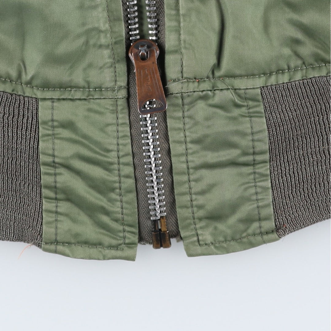 Civilian CORINTH MFG CO MA-1 style padded military flight jacket, men's size M Nylon Khaki type Vintage Second Hand