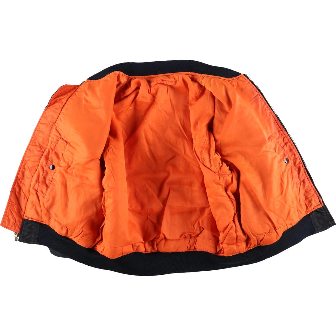 Vintage Wilker Industries MA-1 style padded military flight jacket, men's size M. Nylon black type Vintage Second Hand