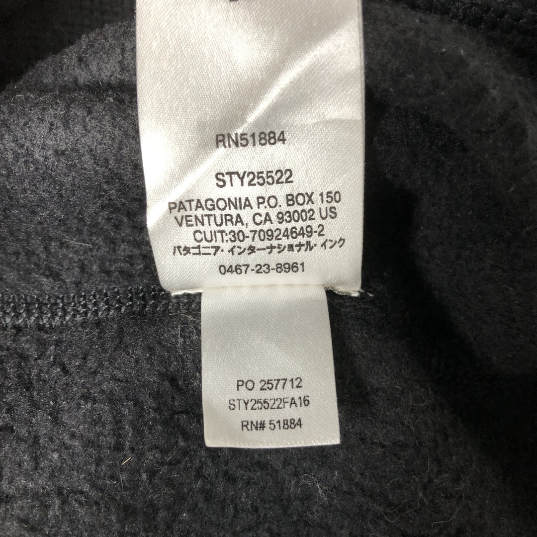 Patagonia Better Sweater 25522FA16 Half-Zip Fleece Pullover, Men's Size Medium polyester black type Vintage Second Hand