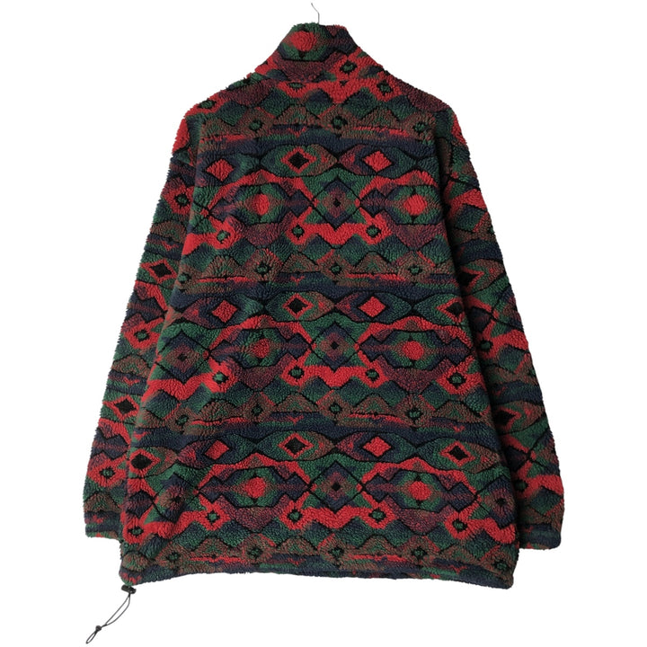 2000'S WOOLRICH all-over print half-zip fleece jacket, made in the USA, men's size XL unclear red type Vintage Second Hand