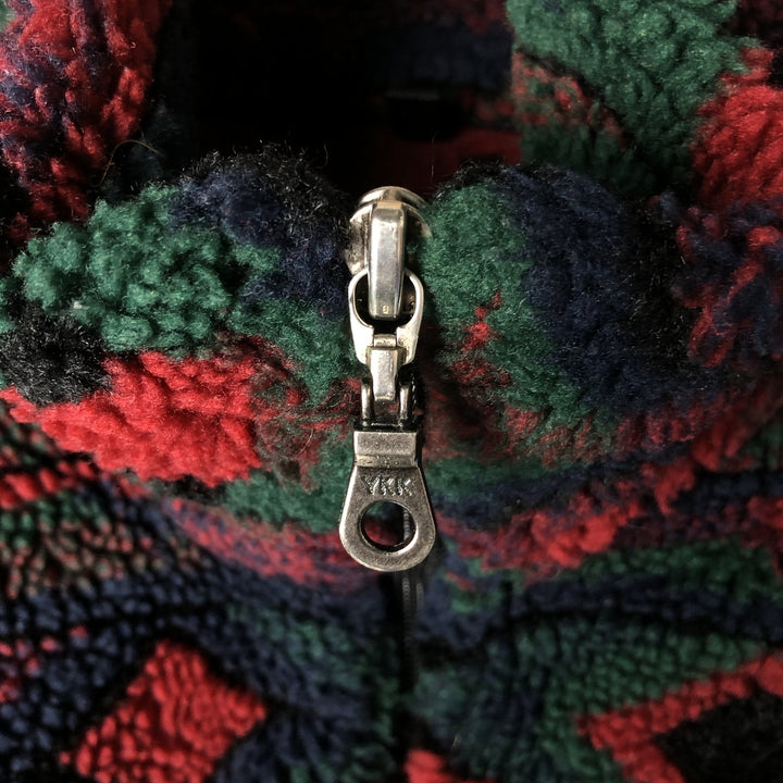 2000'S WOOLRICH all-over print half-zip fleece jacket, made in the USA, men's size XL unclear red type Vintage Second Hand