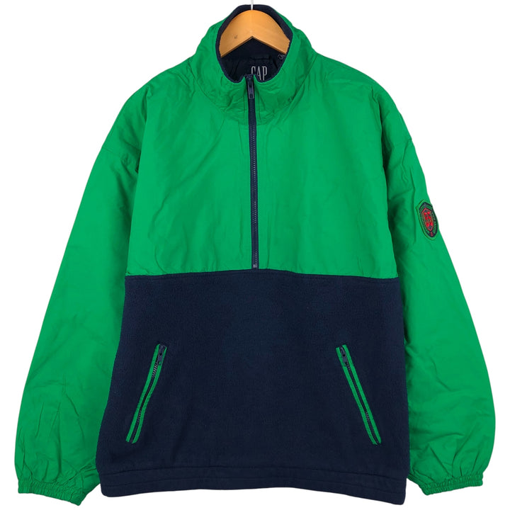 90'S GAP Vintage Half-Zip Nylon and Fleece Jacket, Men's Size Large Nylon green type Vintage Second Hand