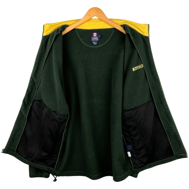 Ralph Lauren CHAPS fleece jacket, men's size L polyester green type Vintage Second Hand