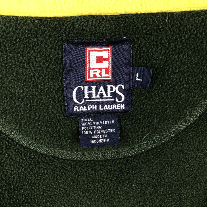 Ralph Lauren CHAPS fleece jacket, men's size L polyester green type Vintage Second Hand