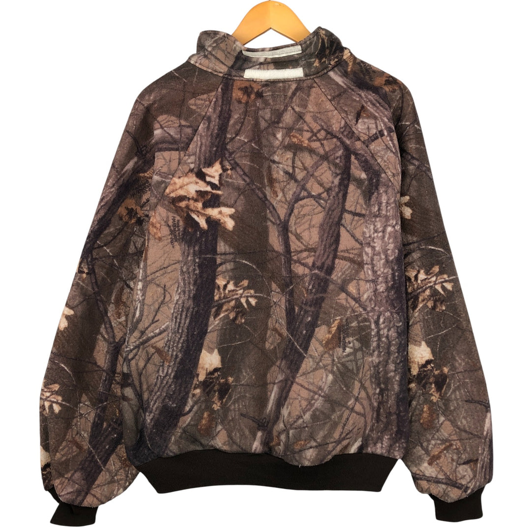 SPARTAN Camouflage Pattern Realtree Camo Fleece Jacket, Made in USA, Men's XL polyester brown type Vintage Second Hand