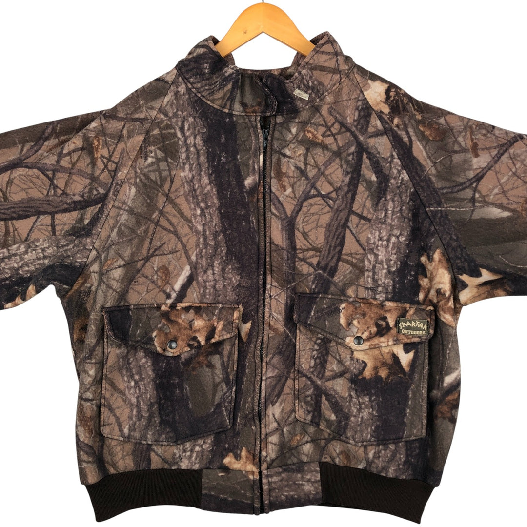 SPARTAN Camouflage Pattern Realtree Camo Fleece Jacket, Made in USA, Men's XL polyester brown type Vintage Second Hand