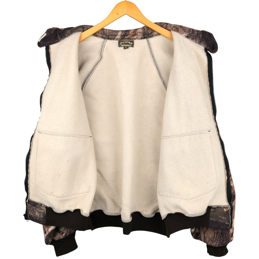 SPARTAN Camouflage Pattern Realtree Camo Fleece Jacket, Made in USA, Men's XL polyester brown type Vintage Second Hand