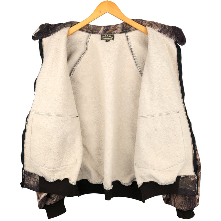 SPARTAN Camouflage Pattern Realtree Camo Fleece Jacket, Made in USA, Men's XL polyester brown type Vintage Second Hand