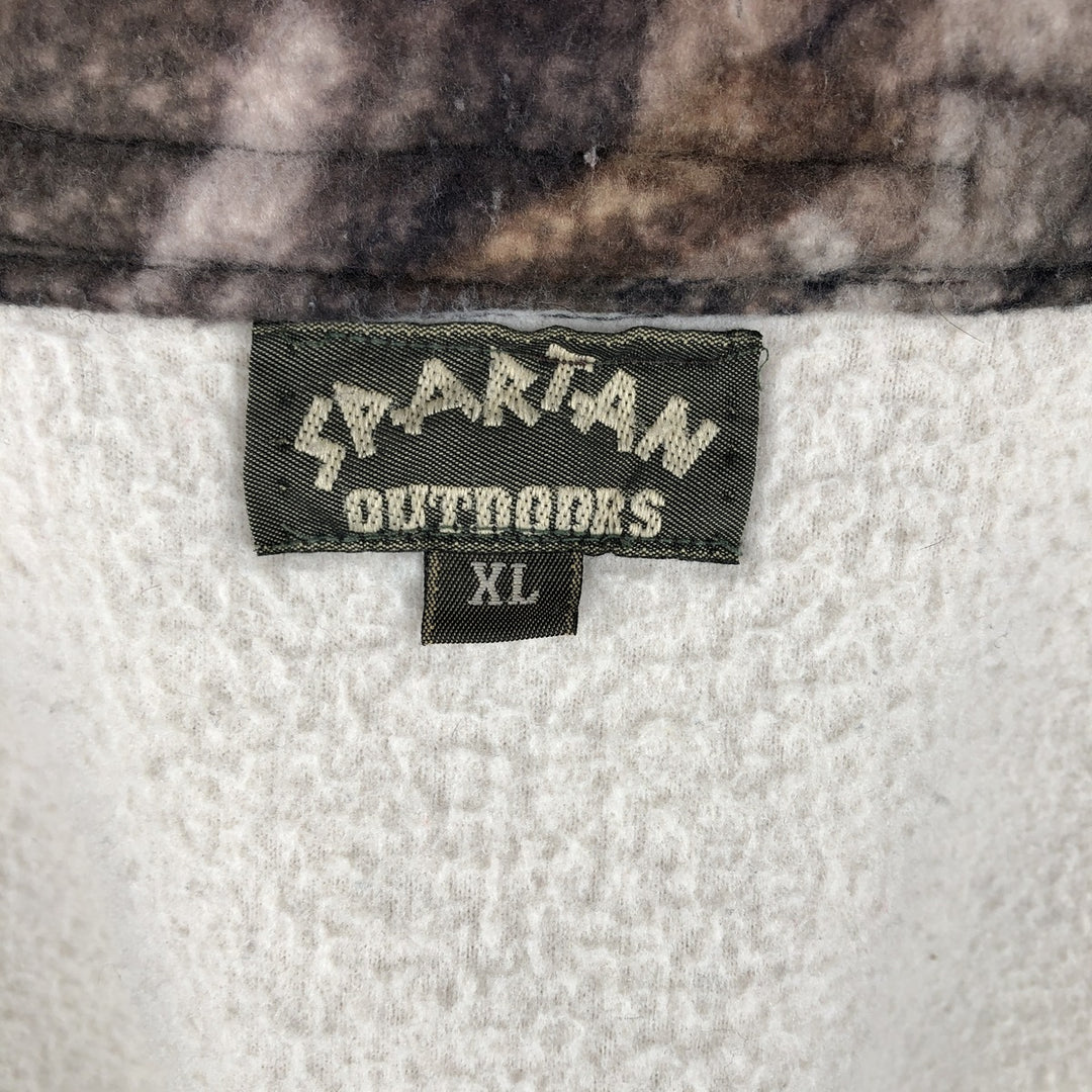 SPARTAN Camouflage Pattern Realtree Camo Fleece Jacket, Made in USA, Men's XL polyester brown type Vintage Second Hand