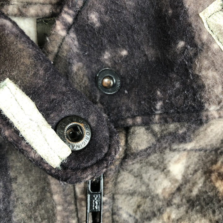 SPARTAN Camouflage Pattern Realtree Camo Fleece Jacket, Made in USA, Men's XL polyester brown type Vintage Second Hand