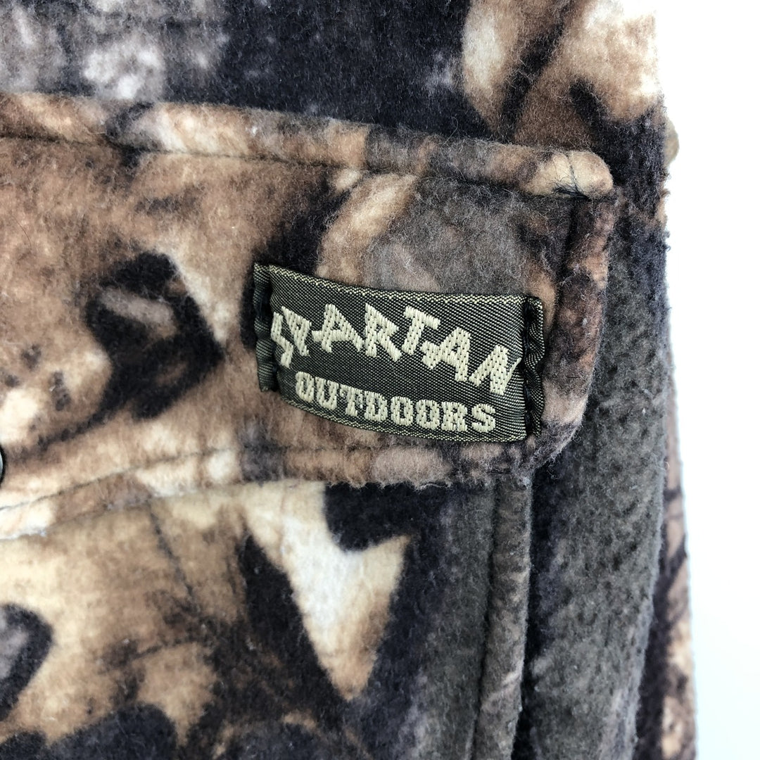 SPARTAN Camouflage Pattern Realtree Camo Fleece Jacket, Made in USA, Men's XL polyester brown type Vintage Second Hand