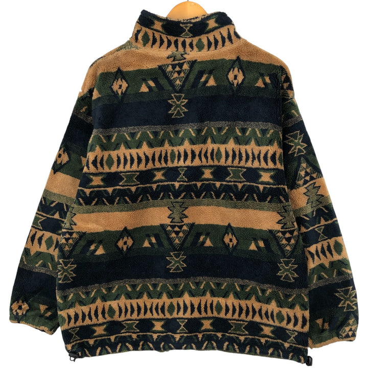Vintage 90'S Black Mountain Native Pattern fleece jacket, made in the USA, size M. acrylic Green type dark green Vintage Second Hand