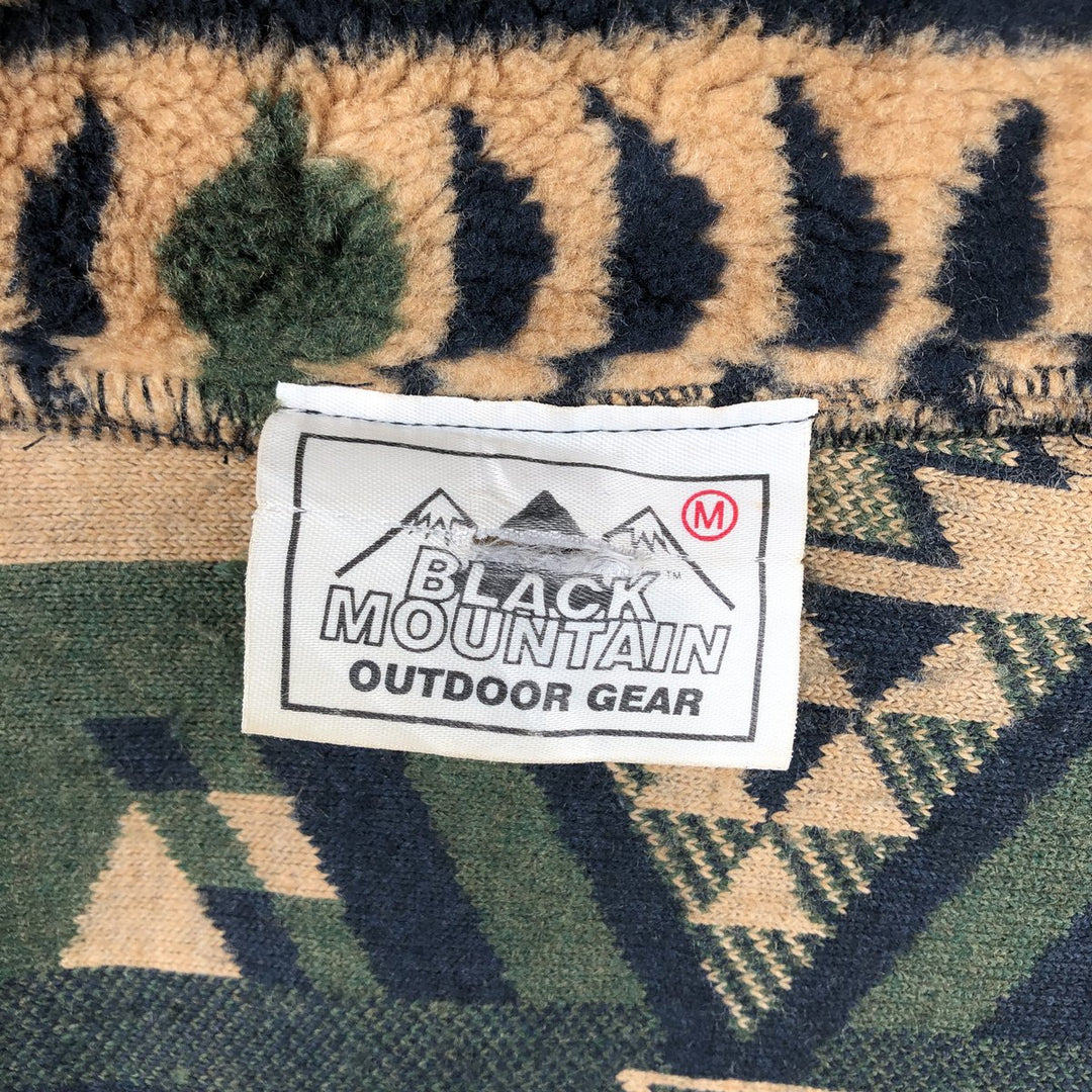 Vintage 90'S Black Mountain Native Pattern fleece jacket, made in the USA, size M. acrylic Green type dark green Vintage Second Hand