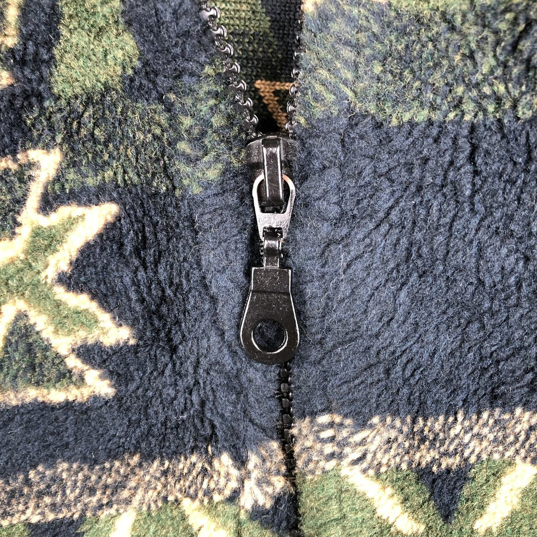 Vintage 90'S Black Mountain Native Pattern fleece jacket, made in the USA, size M. acrylic Green type dark green Vintage Second Hand