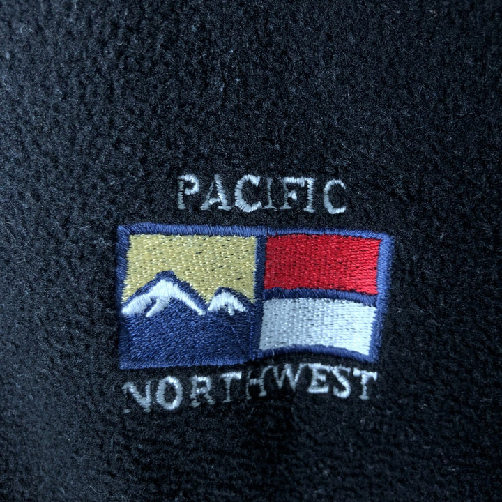 J.America Fleece Vest, Made in USA, Men's Size L polyester black type Vintage Second Hand