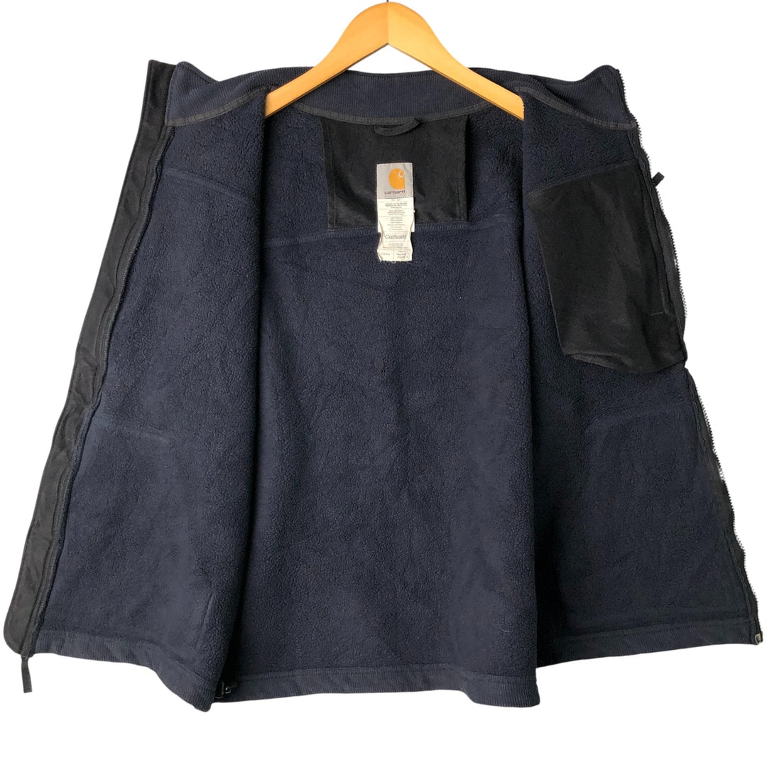 Carhartt fleece vest, men's size L polyester navy blue type Vintage Second Hand