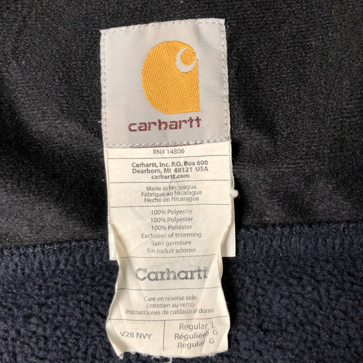 Carhartt fleece vest, men's size L polyester navy blue type Vintage Second Hand