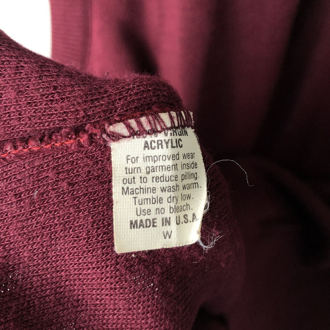MIKAEL COLLECTION YORK V-Neck Acrylic Knit Vest, Made in USA, Men's Size L acrylic burgundy type Vintage Second Hand