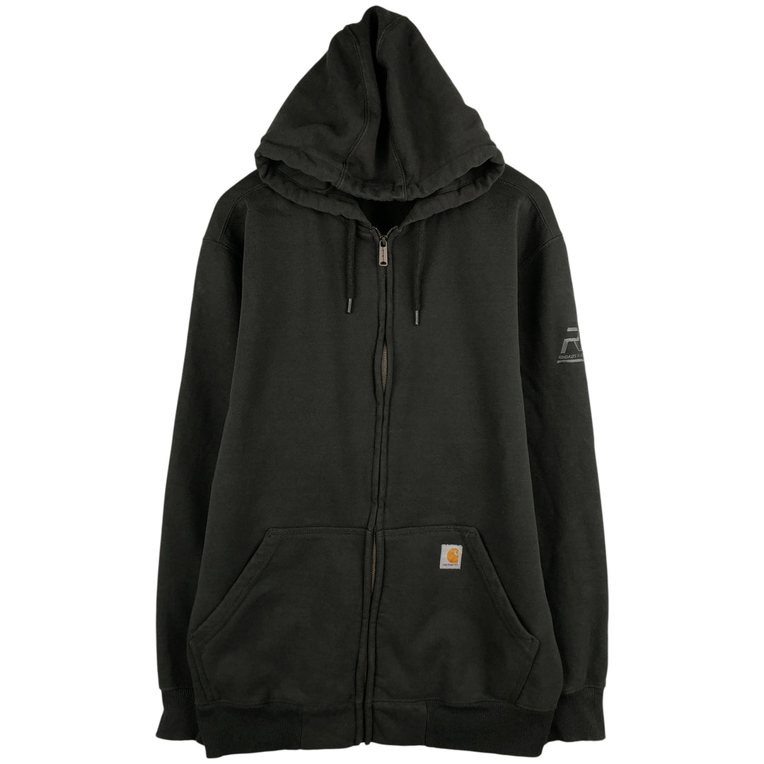 Carhartt Loose Fit Sweat Full Zip Hoodie, Men's XL cotton Green type dark green Vintage Second Hand