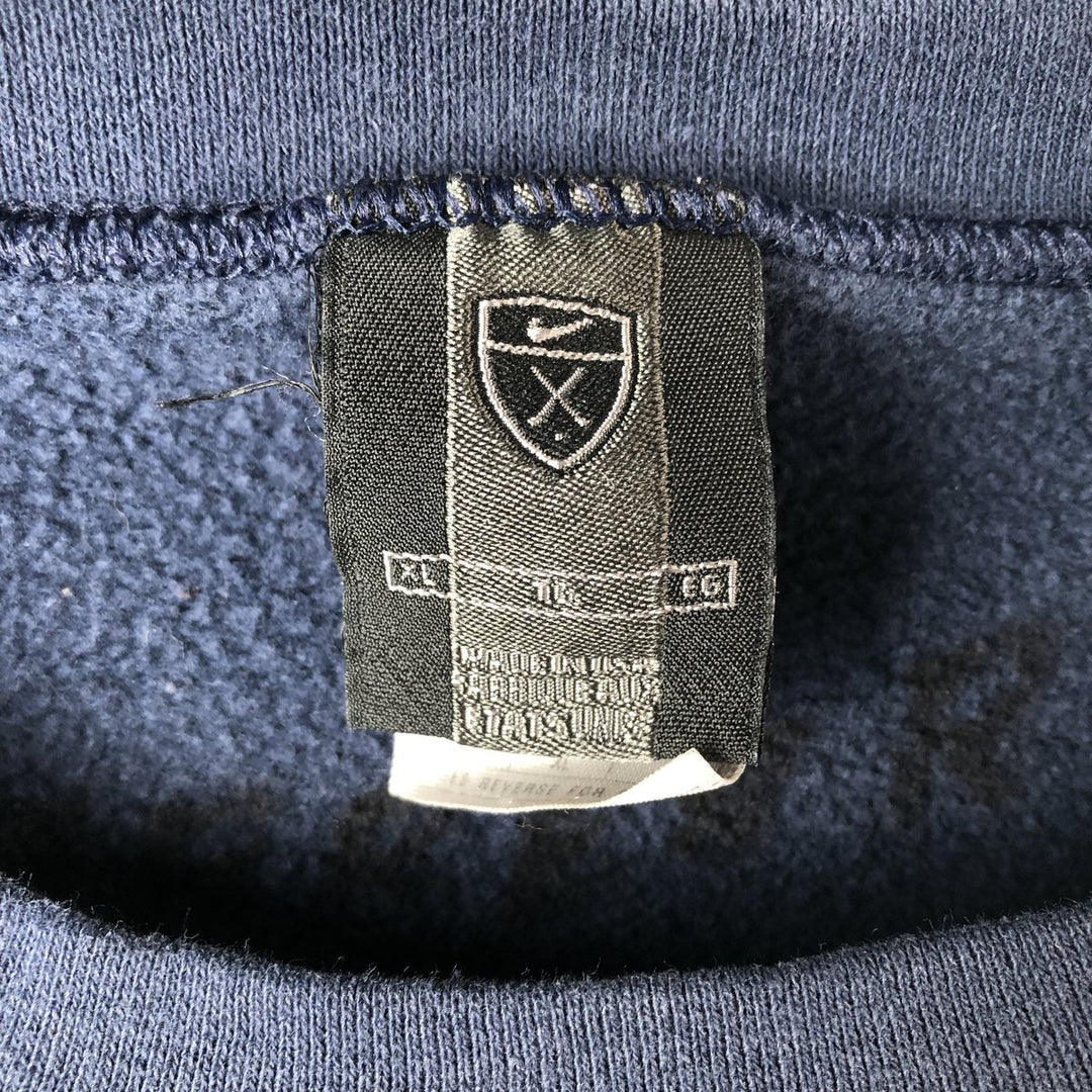 2000s~ Nike Golf Plain Blank Sweatshirt, Made in USA, Men's Size XL cotton navy blue type Vintage Second Hand