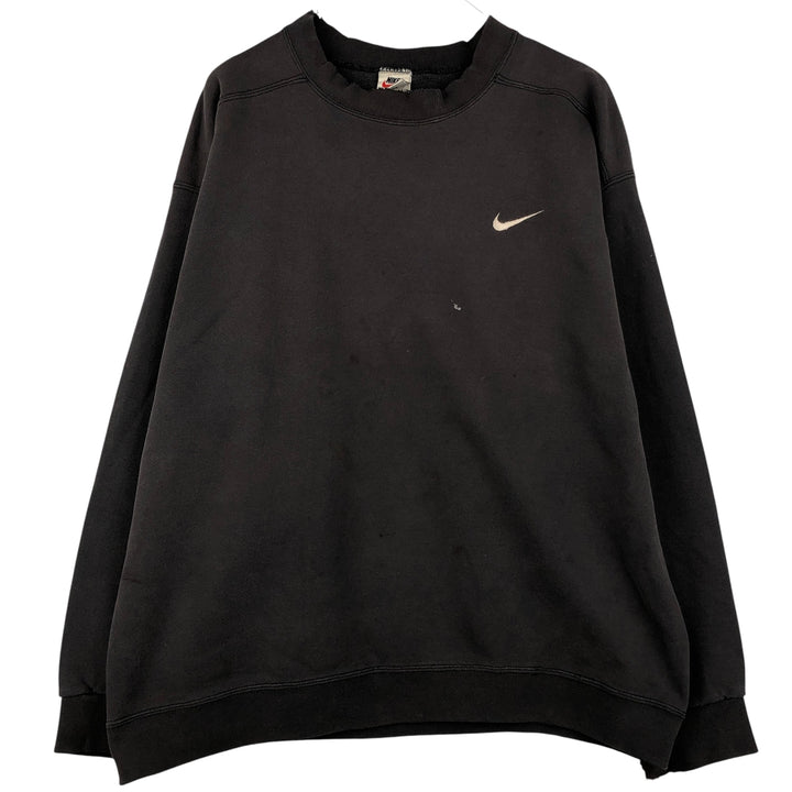 90'S Nike One Point Logo Sweatshirt Trainer Made in USA Men's L Size Vintage cotton black type Vintage Second Hand