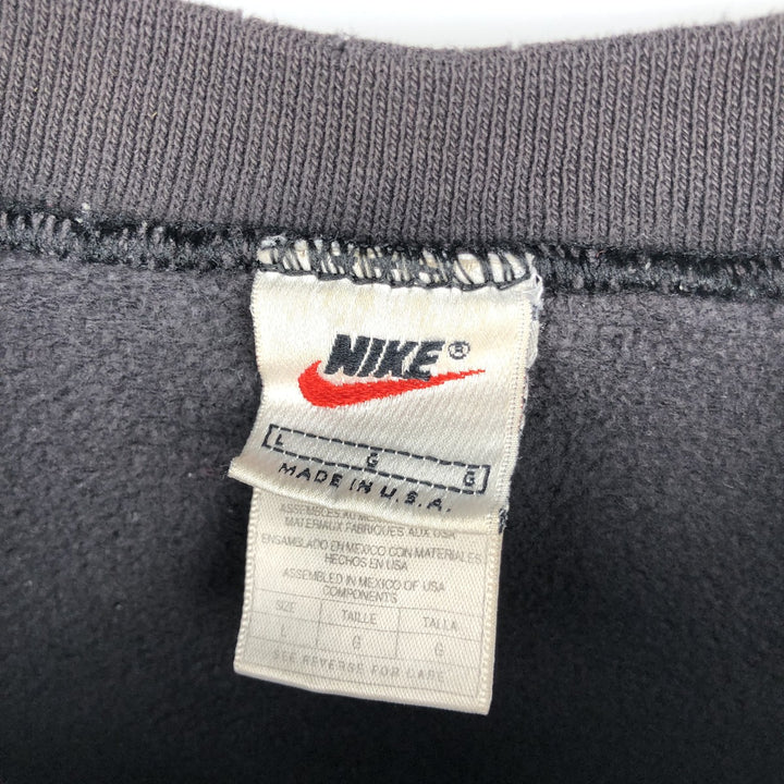 90'S Nike One Point Logo Sweatshirt Trainer Made in USA Men's L Size Vintage cotton black type Vintage Second Hand