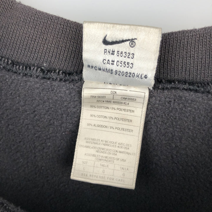90'S Nike One Point Logo Sweatshirt Trainer Made in USA Men's L Size Vintage cotton black type Vintage Second Hand