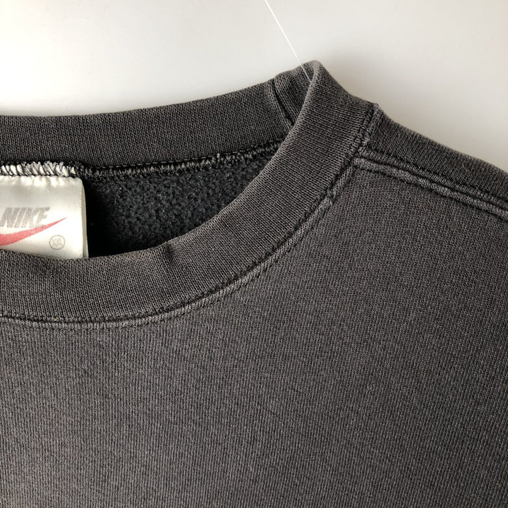 Vintage 90'S Nike One-Point Logo Sweatshirt, Made in USA, Men's XXL cotton Charcoal Vintage Second Hand