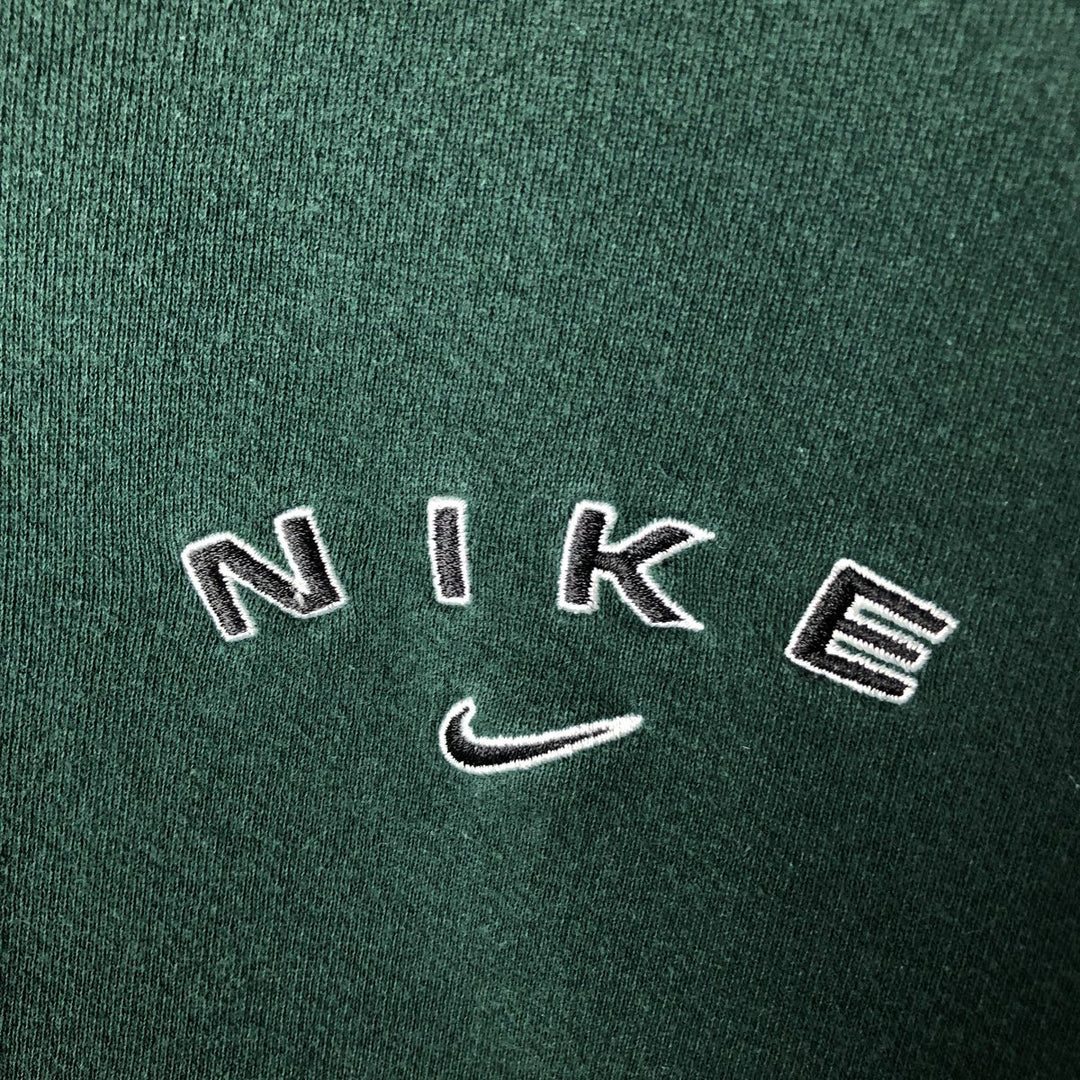 90'S Nike Logo Sweatshirt, Made in USA, Men's XL, Vintage cotton Green type dark green Vintage Second Hand