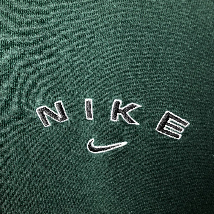90'S Nike Logo Sweatshirt, Made in USA, Men's XL, Vintage cotton Green type dark green Vintage Second Hand