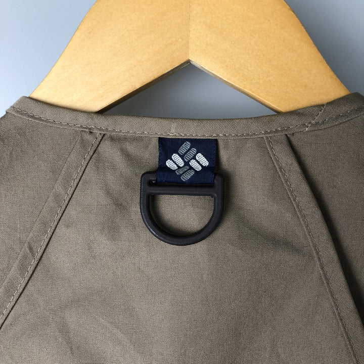 Vintage 1980'S Columbia Navy Blue Tag Fishing Vest, Men's Size L polyester beige type brown Vintage Second Hand
