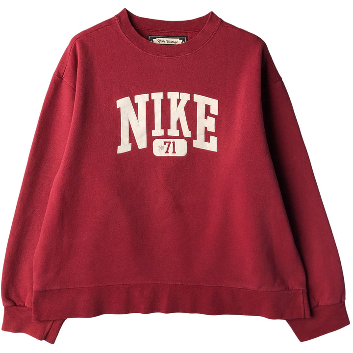 Nike logo sweatshirt, size L, men's cotton burgundy type Vintage Second Hand