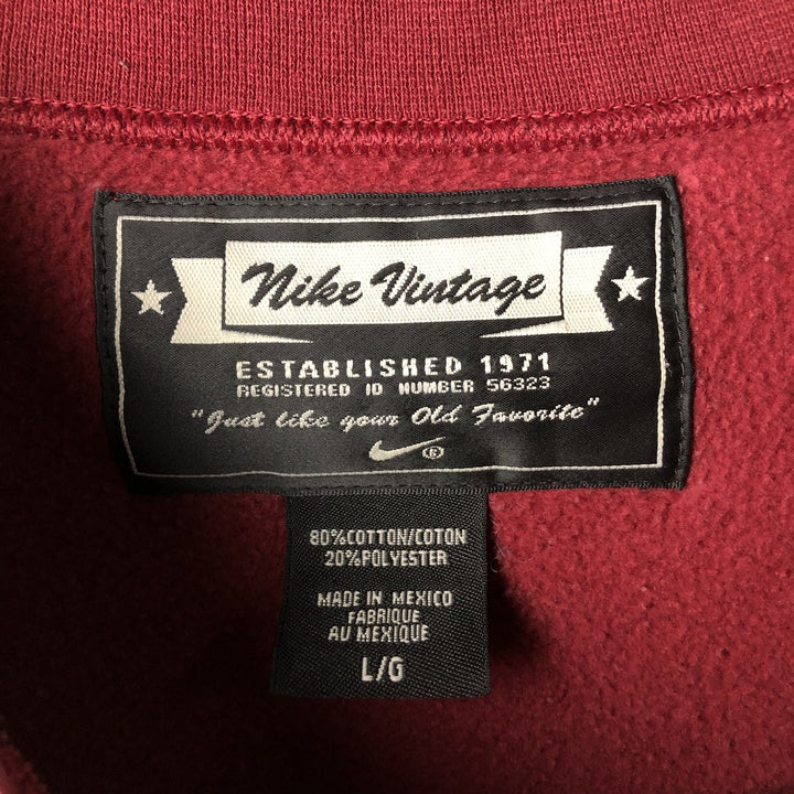 Nike logo sweatshirt, size L, men's cotton burgundy type Vintage Second Hand