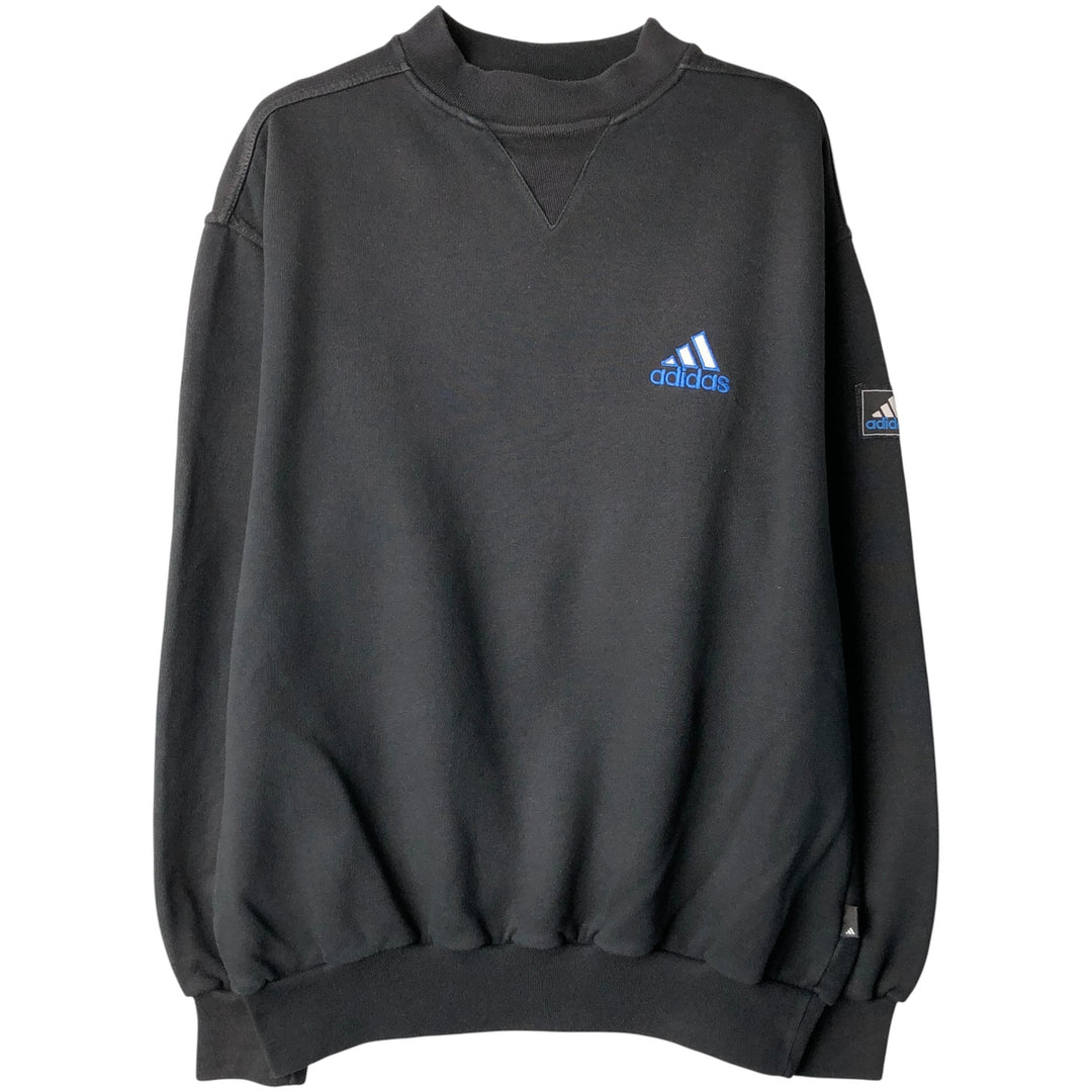 Vintage 90s-00'S Adidas CORPORATE LOGO LINE sweatshirt with one-point logo, size M, men's cotton black type Vintage Second Hand