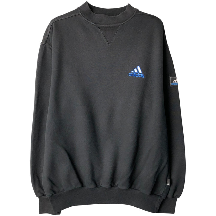 Vintage 90s-00'S Adidas CORPORATE LOGO LINE sweatshirt with one-point logo, size M, men's cotton black type Vintage Second Hand