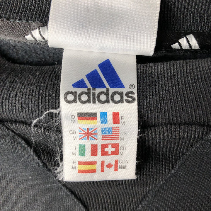 Vintage 90s-00'S Adidas CORPORATE LOGO LINE sweatshirt with one-point logo, size M, men's cotton black type Vintage Second Hand