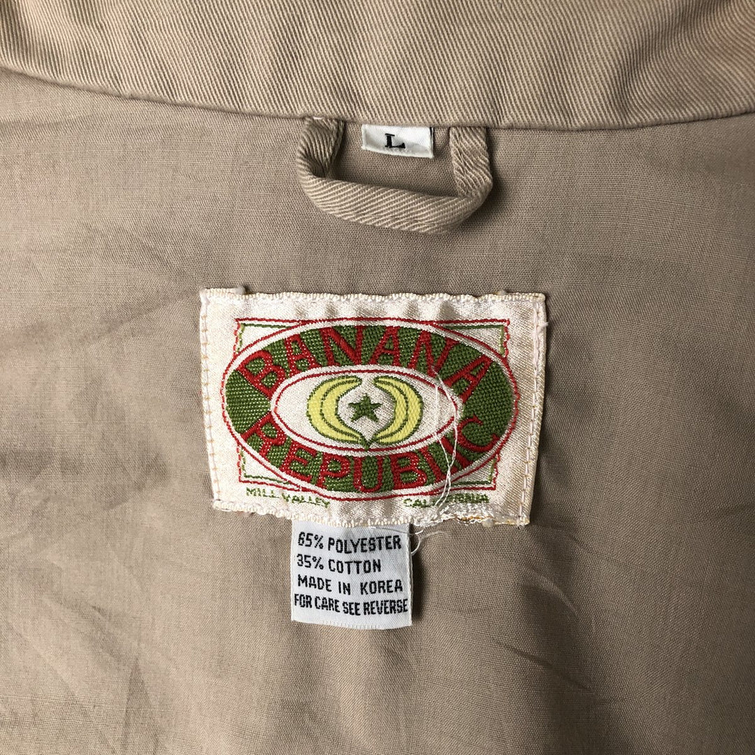 80'S Banana Republic Safari Vest Men's Size L Vintage polyester Beige type Vintage Second Hand
